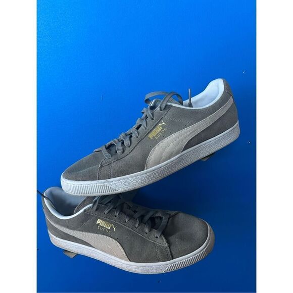 PUMA Unisex Suede Classic XXI Sneakers Steel Gray/White Men's Size 12 - Picture 2 of 8